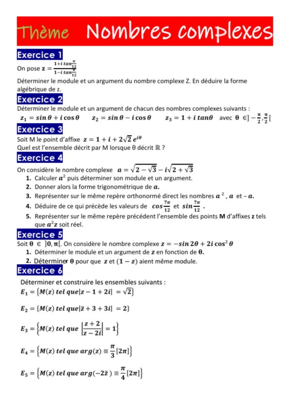 Support de révision en mathématiques pour 1er trimester Bac Math