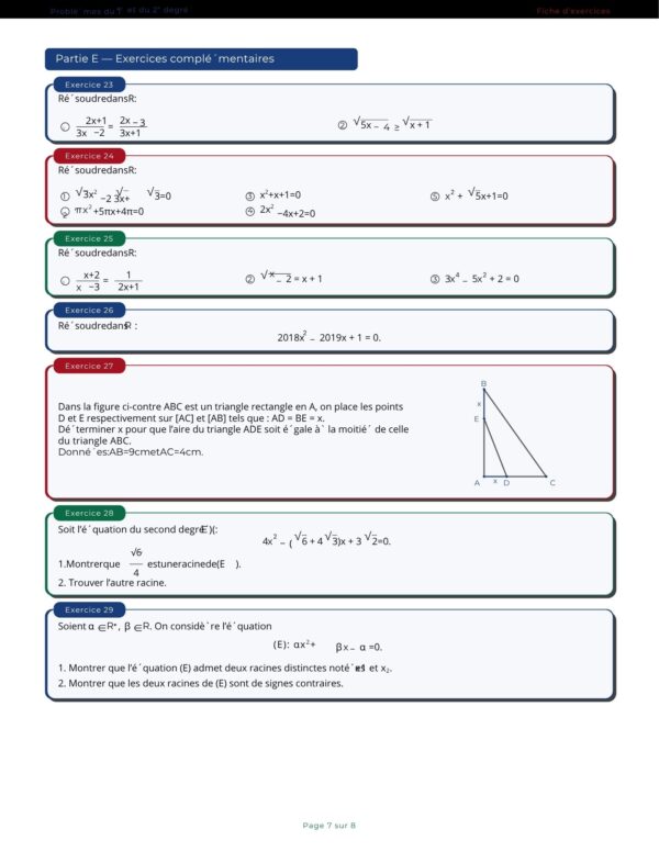 Support de Révision Analyse 2ème Année secondaire section Sciences / Technologie de l'informatique