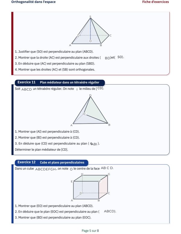 Support de Révision Géometrie 2ème Année secondaire section Sciences / Technologie de l'informatique
